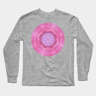 PINK LOTUS MANDALA, PINK AND LILAC PURPLE MANDALA, LOTUS PATTERN DESIGN Long Sleeve T-Shirt